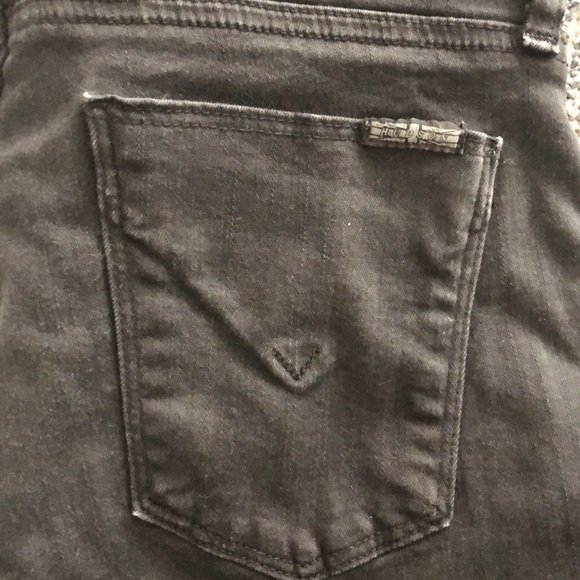 Hudson Black Skinny Jeans with Leather Strip/ 27 - Picture 5 of 5